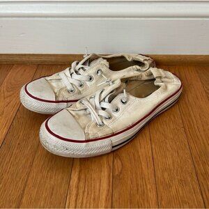 All Star Chuck Taylor Converse White Red Low-Top Sneakers Women’s Size 8.5